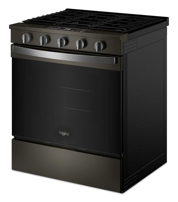 Cuisinière à gaz Whirlpool de 5 pi³ et de 30 po avec cuisson à air - noir sur acier inoxydable - WSGS5030SV