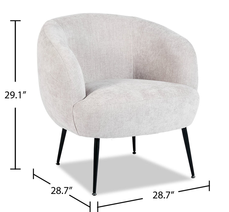 Fauteuil d’appoint Nova de 28,7 po en tissu bouclé - gris clair