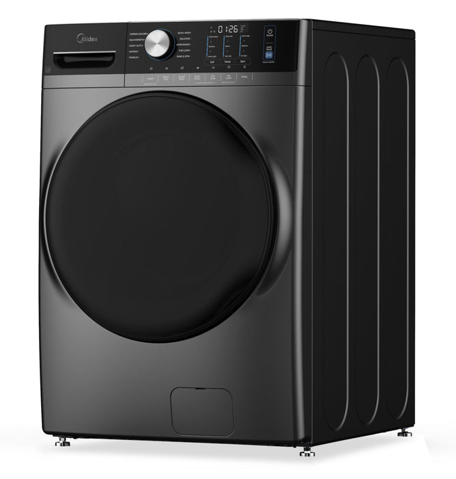 Laveuse Midea à chargement frontal de 5,2 pi³ avec soin à la vapeur – gris – MLHW52S7AGG
