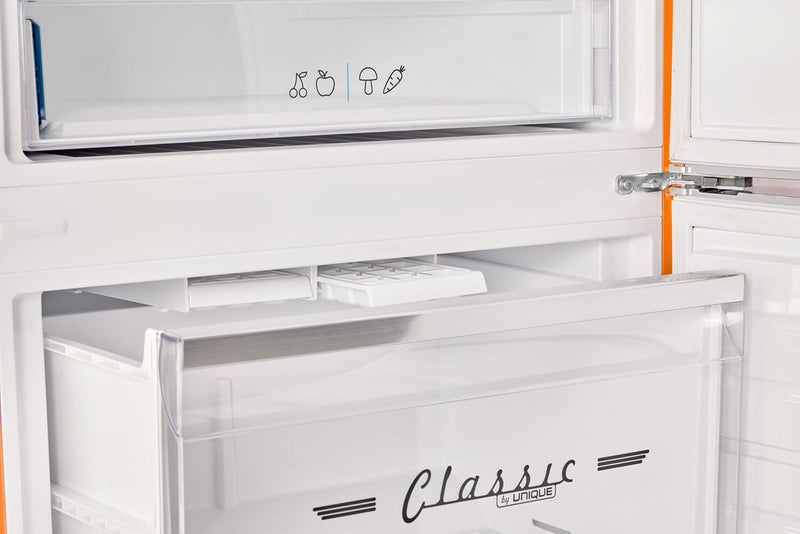 Réfrigérateur Classic Rétro d’Unique de 28 po et de 17 pi3 à congélateur inférieur - orange - UNQ-455L O AC