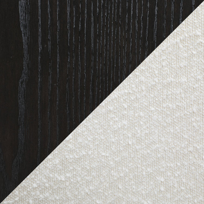 Ensemble de salle à manger Alma 5 pièces avec table de 86 po (L), base à tréteaux et 4 chaises - anthracite noir et blanc