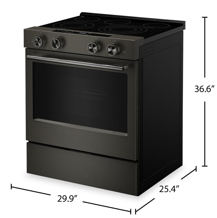 Cuisinière électrique KitchenAid de 5,3 pi³ et de 30 po - minerai noir - YKSES530SBE 