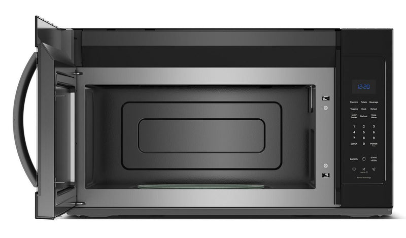 Four à micro-ondes à hotte intégrée Whirlpool de 1,9 pi³ avec cuisson par capteur - noir - YWMMS3230SB