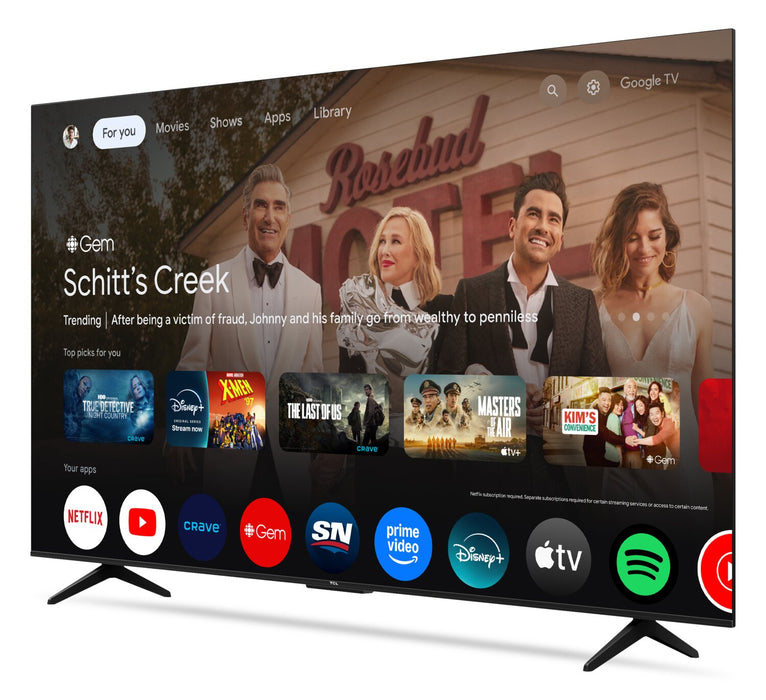 Téléviseur intelligent TCL S45K UHD 4K de 85 po avec Google TVMC