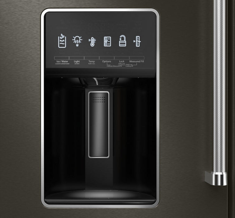 Réfrigérateur KitchenAid de 26,2 pi³ et de 36 po à portes françaises - acier inoxydable noir - KRMF536RBS