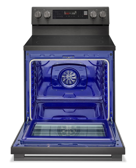 Cuisinière intelligente électrique LG de 6,3 pi³ avec friture à air - acier inoxydable noir - LREN6325ZE