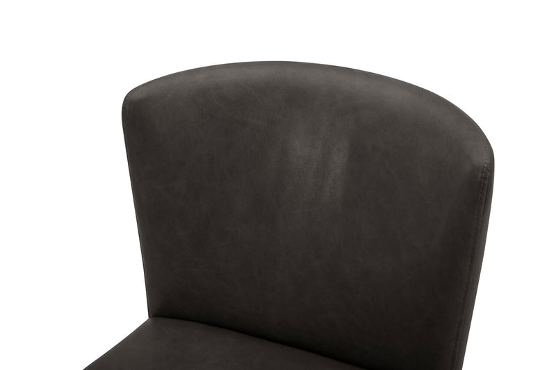 Tabouret Arlo de hauteur comptoir en tissu de cuir végétalien - anthracite