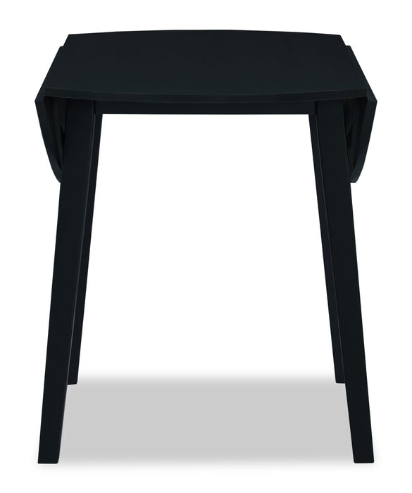 Table de salle à manger ronde Bryn de 42 po avec abattant - noire