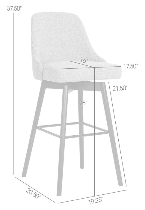 Tabouret Nash de hauteur comptoir en tissu en polyester et en métal - gris