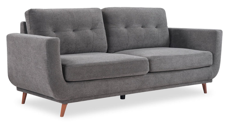 Sofa Cosmo de 80 po en tissu avec coussins de dossier capitonnés - anthracite