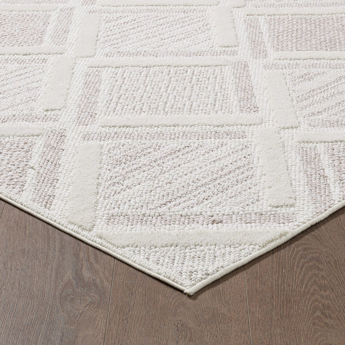 Carpette Knox beige à motif marocain - 5 pi 3 po x 7 pi 7 po