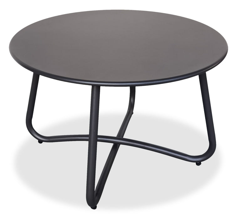 Ensemble de conversation Oslo 4 pièces pour la terrasse à l’extérieur avec causeuse, 2 fauteuils de détente et table à café - osier en résine et métal, résistant aux rayons UV et aux intempéries - gris