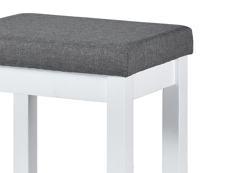 Coin-repas moderne Noah de 60 po avec 3 tabourets de hauteur comptoir et ports USB - blanche