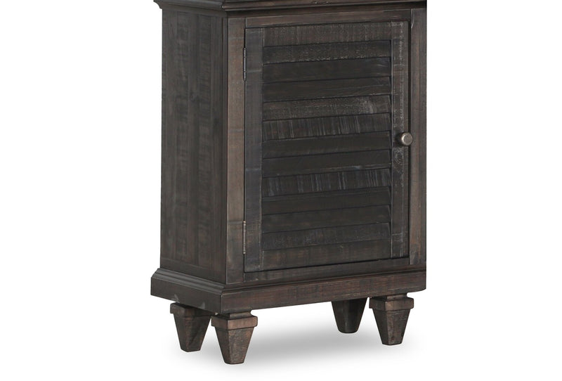 Section latérale rustique Baron de 22 po avec rangement et système de gestion des câbles - anthracite vieilli