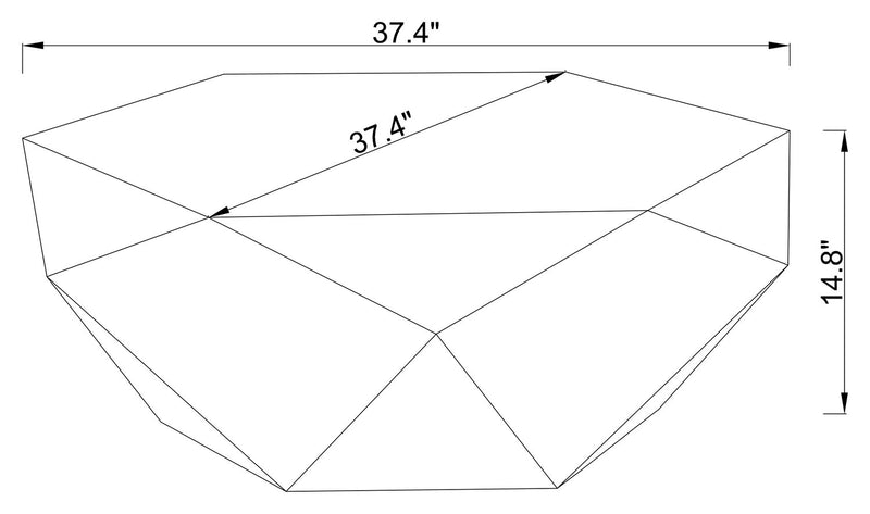 Table à café moderne Dawson de 37 po - brun clair