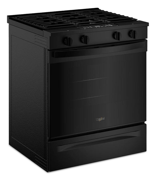 Cuisinière à gaz intelligente Whirlpool de 30 po, 5 pi³ – noir – WSGS3330TB