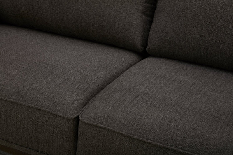 Sofa Gena de Cindy Crawford Home de 78,7 po de format condo en tissu d’apparence lin avec coussins de dossier amovibles - gris anthracite