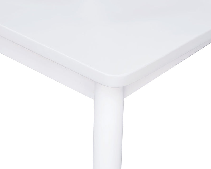 Chaise de salle à manger Remi avec dossier en échelle courbé - blanche