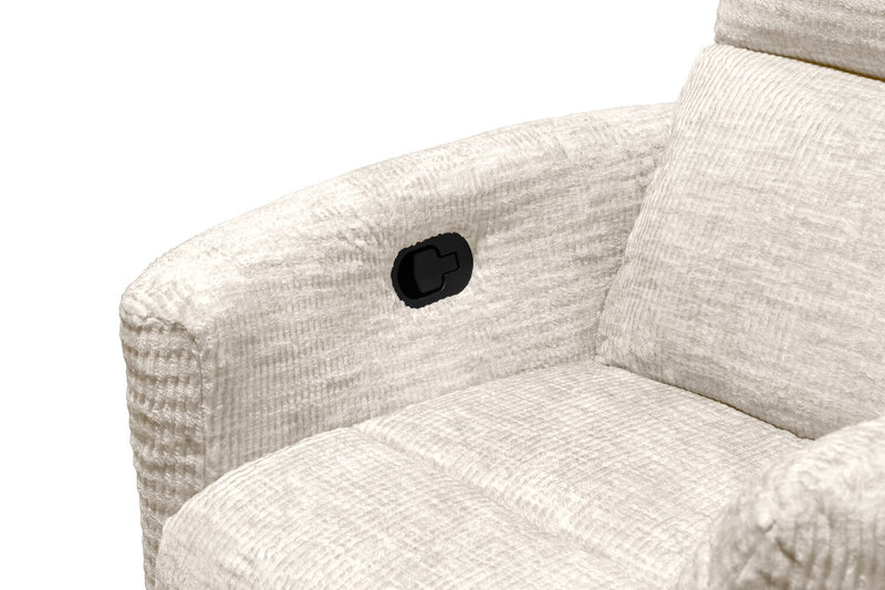 Fauteuil pivotant, coulissant et inclinable Remi de 38 po en tissu - taupe
