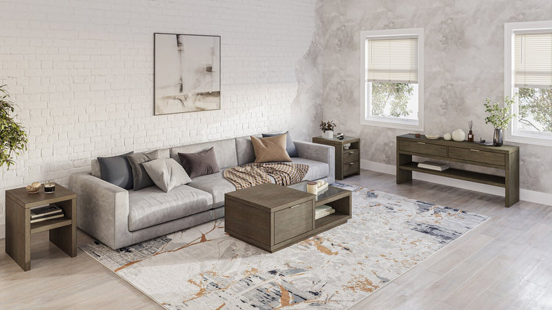 Table de fauteuil moderne Hatfield de 18 po en bois massif - brun champêtre