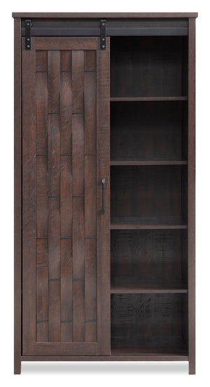 Armoire décorative de rangement Sienna de 33,5 po avec porte coulissante - chêne foncé