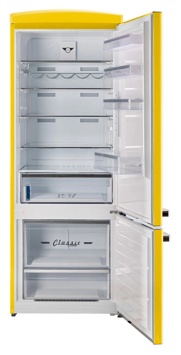 Réfrigérateur Classic Rétro d’Unique de 28 po et de 17 pi3 à congélateur inférieur - jaune - UNQ-310L Y TM