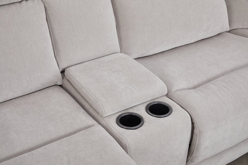Sofa sectionnel de gauche à inclinaison électrique Legacy de Shaquille O’Neal Home 6 pièces avec confort Shaq-o-pedic - gris 