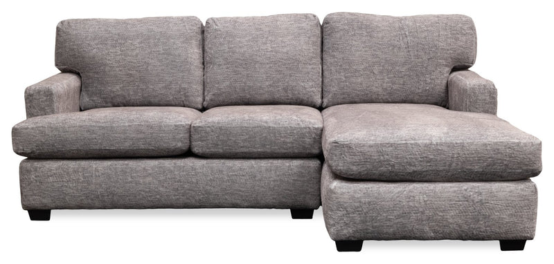 Sofa sectionnel de droite Luxe 3 pièces fabriqué au Canada en tissu avec coussins amovibles - gris colombe Zaftig