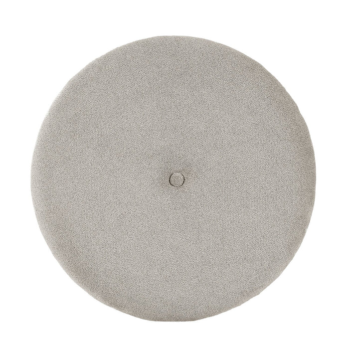 Pouf de rangement rond Winnipeg de 17,5 po en tissu - gris
