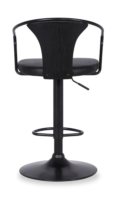 Tabouret bar Hero en tissu de cuir végétalien et en métal avec siège pivotant et réglable - gris