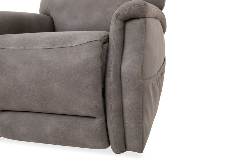 Fauteuil basculeur à inclinaison électrique Claire de 34 po en tissu d’apparence cuir - gris anthracite 