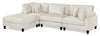 Sofa sectionnel modulaire Lounge 4 pièces en chenille avec pouf - beige 