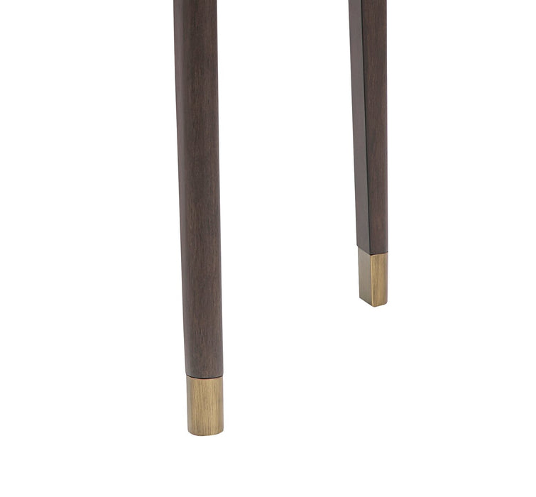 Table à café ronde moderne Neeva de 36 po - bouleau brun foncé