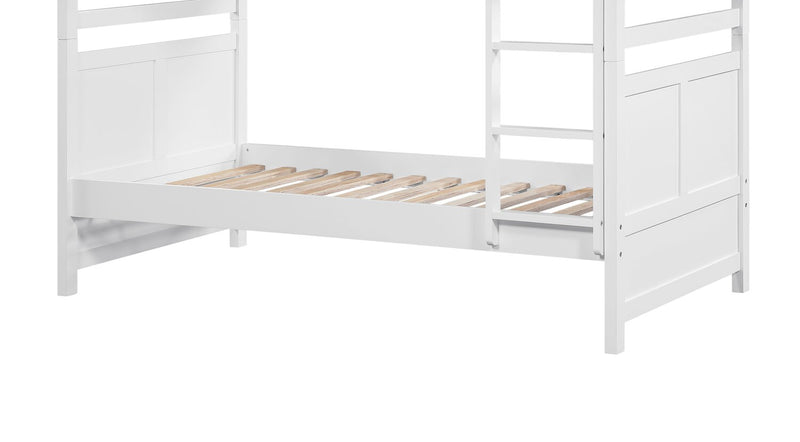 Lits superposés Quinn pour enfants avec échelle et garde-corps, blancs - simple et simple
