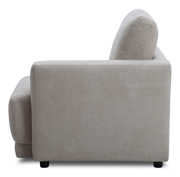 Fauteuil modulaire de droite Voyage en tissu avec coussins de dossier amovibles - beige