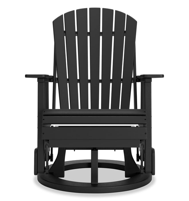 Fauteuil pivotant et coulissant Lake pour la terrasse à l’extérieur -  plastique haute densité, résistant aux intempéries - noir