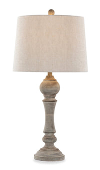  Lampe de table champêtre Orson de 32 po avec abat-jour en lin de couleur avoine - grise