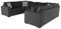 Sofa-lit sectionnel Legend 3 pièces fabriqué au Canada en tissu de chenille - gris poivre