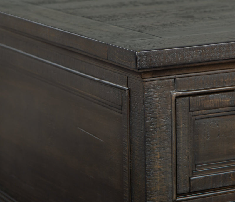 Table à café traditionnelle Hanson de 50 po en pin avec dessus relevable - graphite