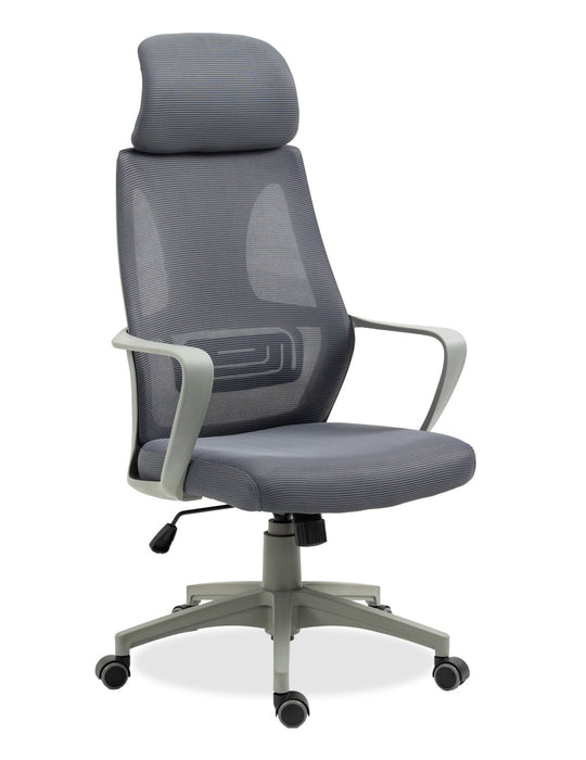 Chaise de bureau réglable Bennet de 24.4 po en mailles - grise