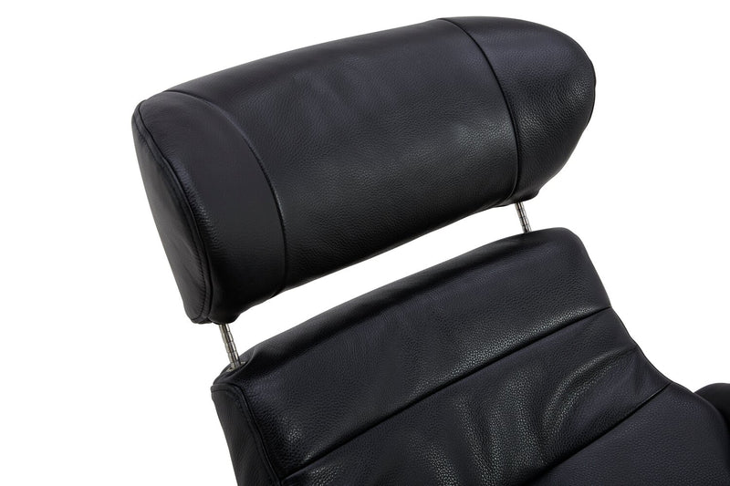 Fauteuil pivotant inclinable Halo en cuir véritable de qualité supérieure avec repose-pieds 