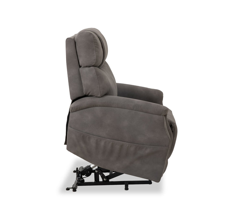 Fauteuil basculeur à inclinaison électrique Claire de 34 po en tissu d’apparence cuir - gris anthracite 