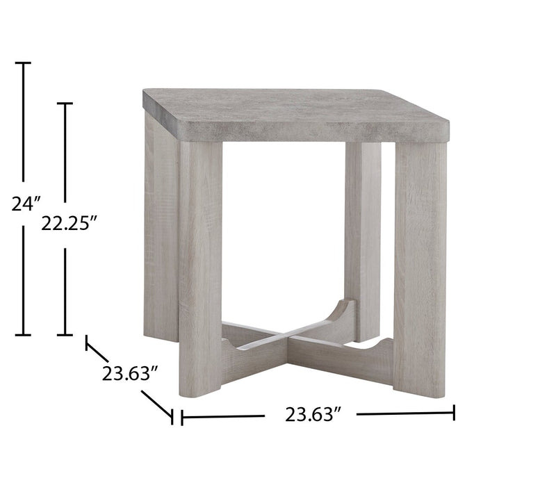 Ensemble de 3 tables modernes Cecily de 35,5 po, table à café et 2 tables de bout - blanc