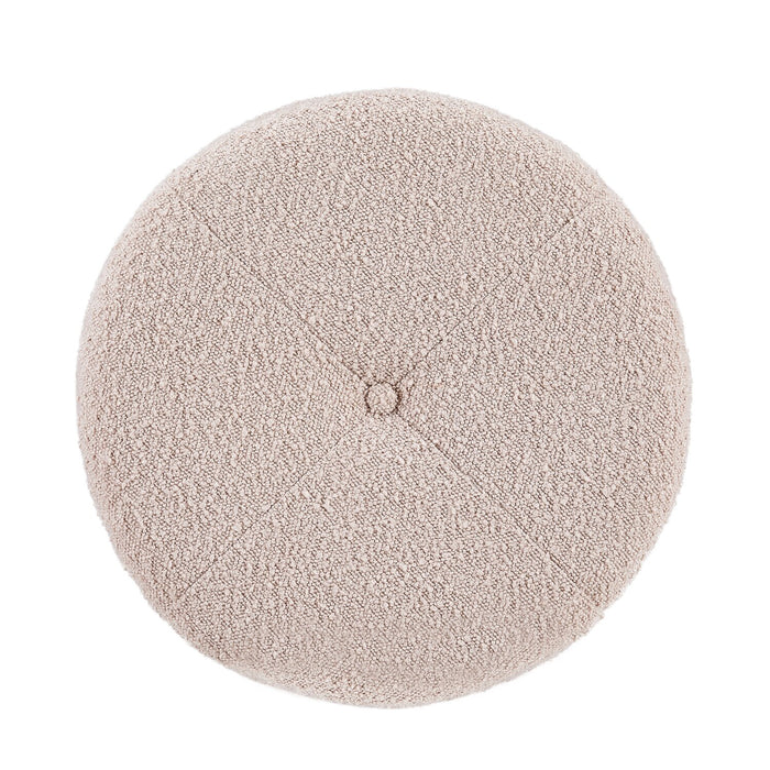 Pouf de rangement rond Saskatchewan de 14,75 po en tissu - rose