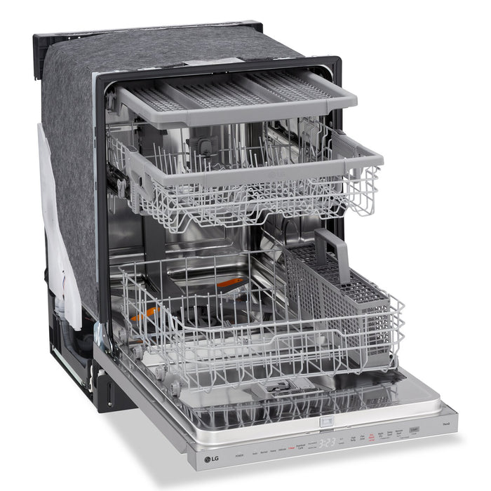 Lave-vaisselle intelligent encastré LG à 46 dBA de 24 po avec commandes sur le dessus et QuadWashMC Pro - acier inoxydable Smudge-ProofMD - LDPH5554S