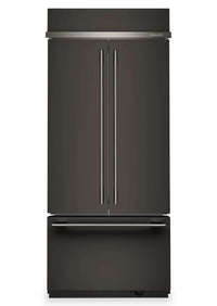  Réfrigérateur KitchenAid de 20,8 pi3 et de 36 po à portes françaises à congélateur inférieur - minerai noir - KBFN536SBE