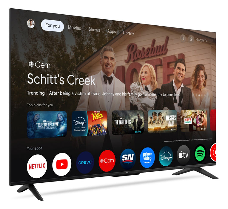 Téléviseur intelligent TCL S45K UHD 4K de 50 po avec Google TVMC