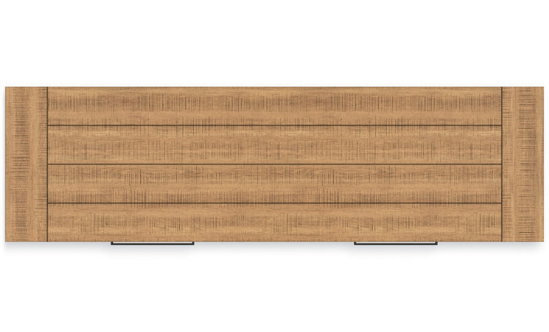 Desserte de salle à manger Archer de 66 po (L) avec 2 tiroirs, 4 portes et tablettes réglables - brun clair