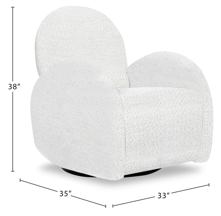 Fauteuil d’appoint coulissant, pivotant et inclinable Shay de 33 po en tissu de chenille - beige pierre de rivière