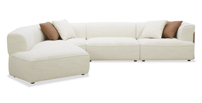 Sofa sectionnel de gauche Tribeca 4 pièces - perle